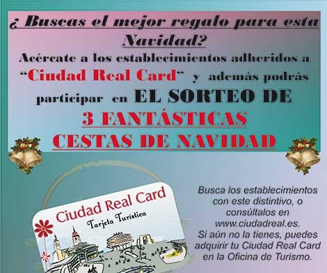 Los poseedores de la tarjeta turística «Ciudad Real Card» tendrán descuentos en las compras navideñas y podrán optar al sorteo de tres cestas de Navidad