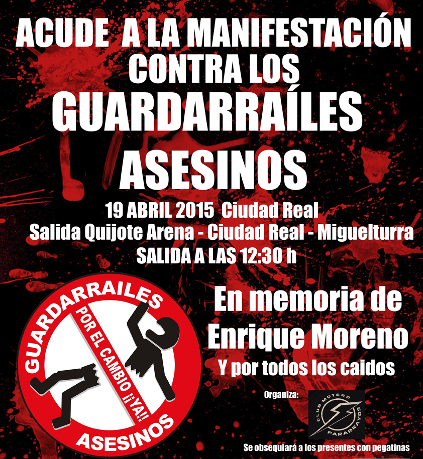 Manifestación de moteros en rechazo de los guardarraíles y en memoria de Enrique Moreno