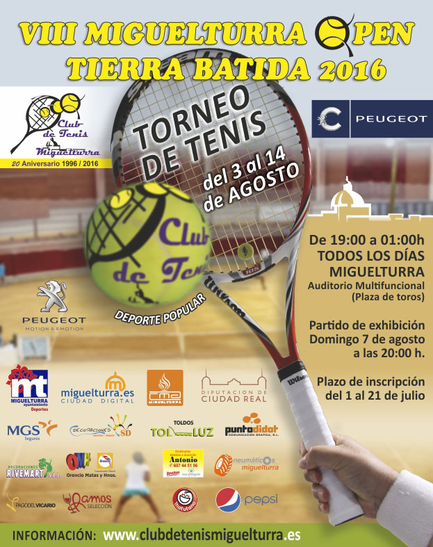 Octava edición del Open de Tenis de Tierra Batida Ciudauto del 3 al 14 de agosto