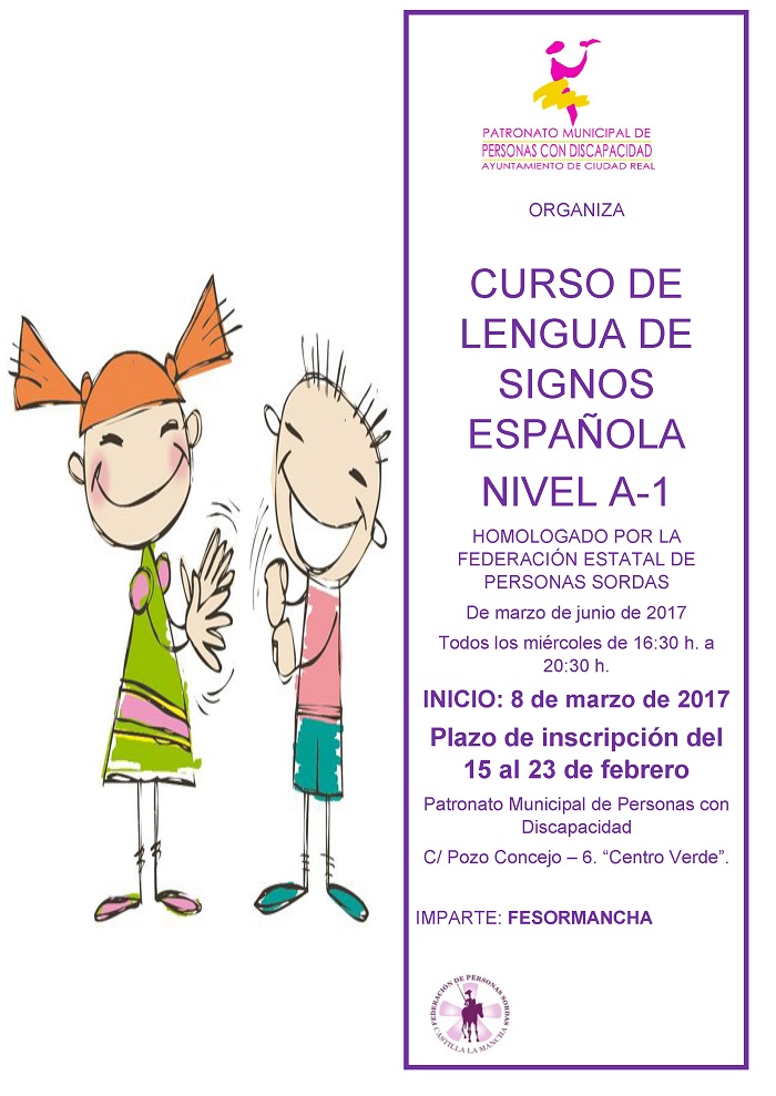 El Patronato de Personas con Discapacidad organiza un curso A1 de Lengua de Signos Española