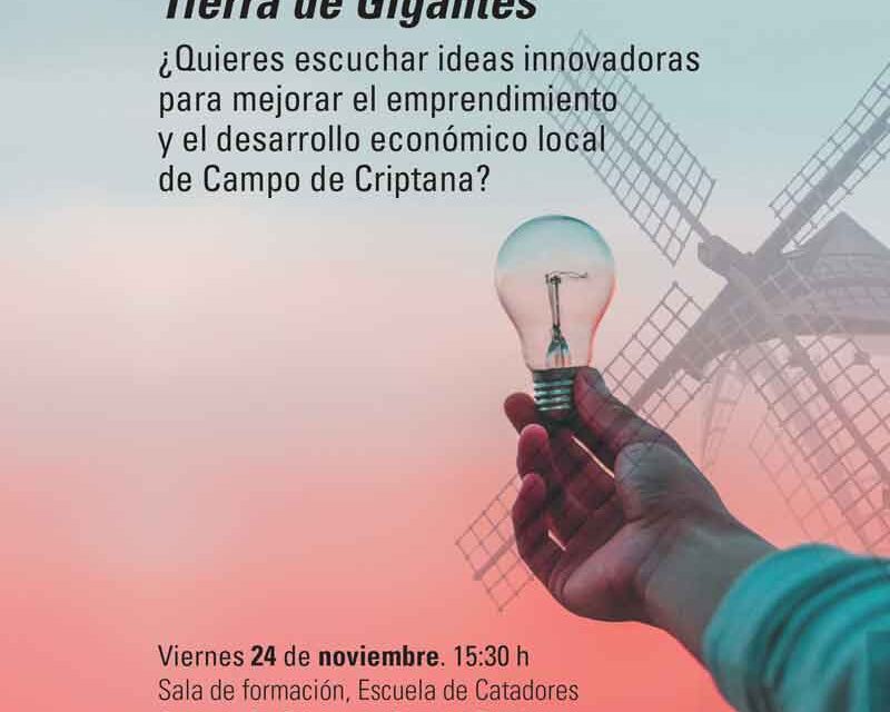 Innovation Hub Day – Tierra de Gigantes”, nueva sesión de emprendimiento e innovación en el Aula ‘Tierra de gigantes’ de Campo de Criptana