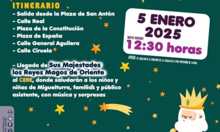 La Cabalgata de sus Majestades Los Reyes Magos de Oriente se adelanta a las 12:30 horas