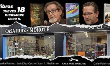 Díaz-Cacho, Guardia Polaino y Joan A. Abellán firmarán ejemplares de sus obras en Casa Ruiz Morote el jueves 18 de diciembre
