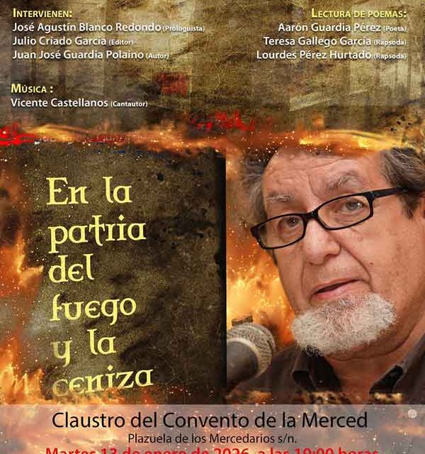 Juan José Guardia Polaino, presenta en la Merced su poemario “En la patria del fuego y la ceniza”