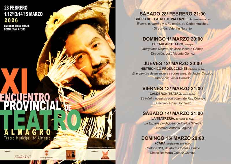 El XI Encuentro provincial de teatro de Almagro arranca este sábado