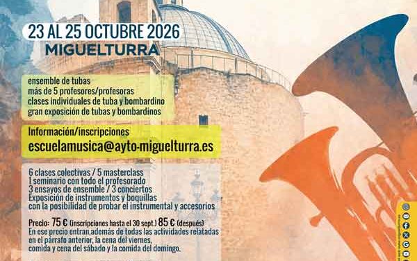 Miguelturra será la capital de la tuba y el bombardino del 23 al 25 de octubre