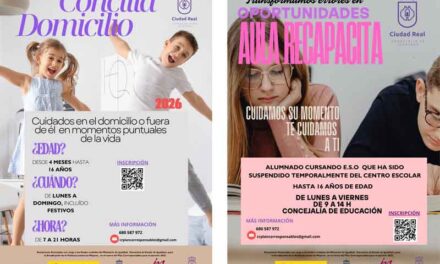 El Ayuntamiento de Ciudad Real refuerza la conciliación familiar con la puesta en marcha de Aseo Infantil y Aula Recapacita